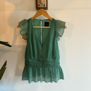 Green French boutique top